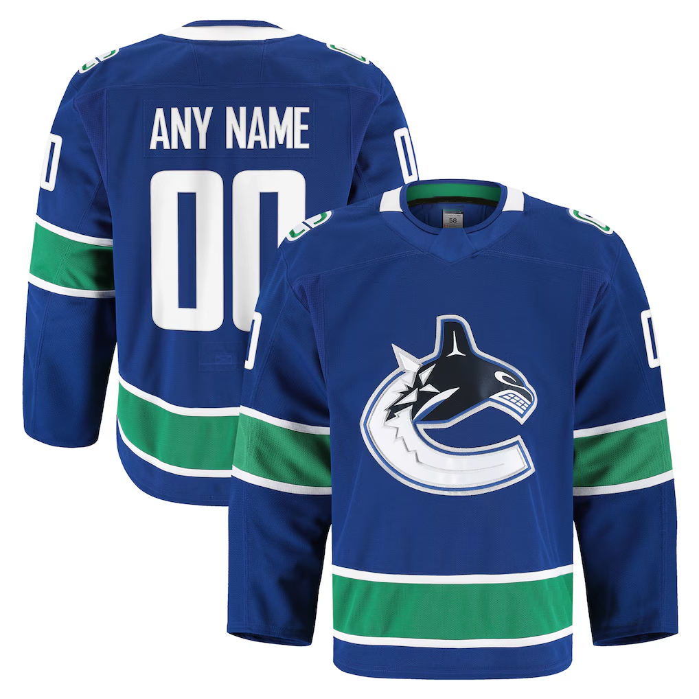 Tuec Custom V.Canucks Blue Home Authentic Pro Jerseys