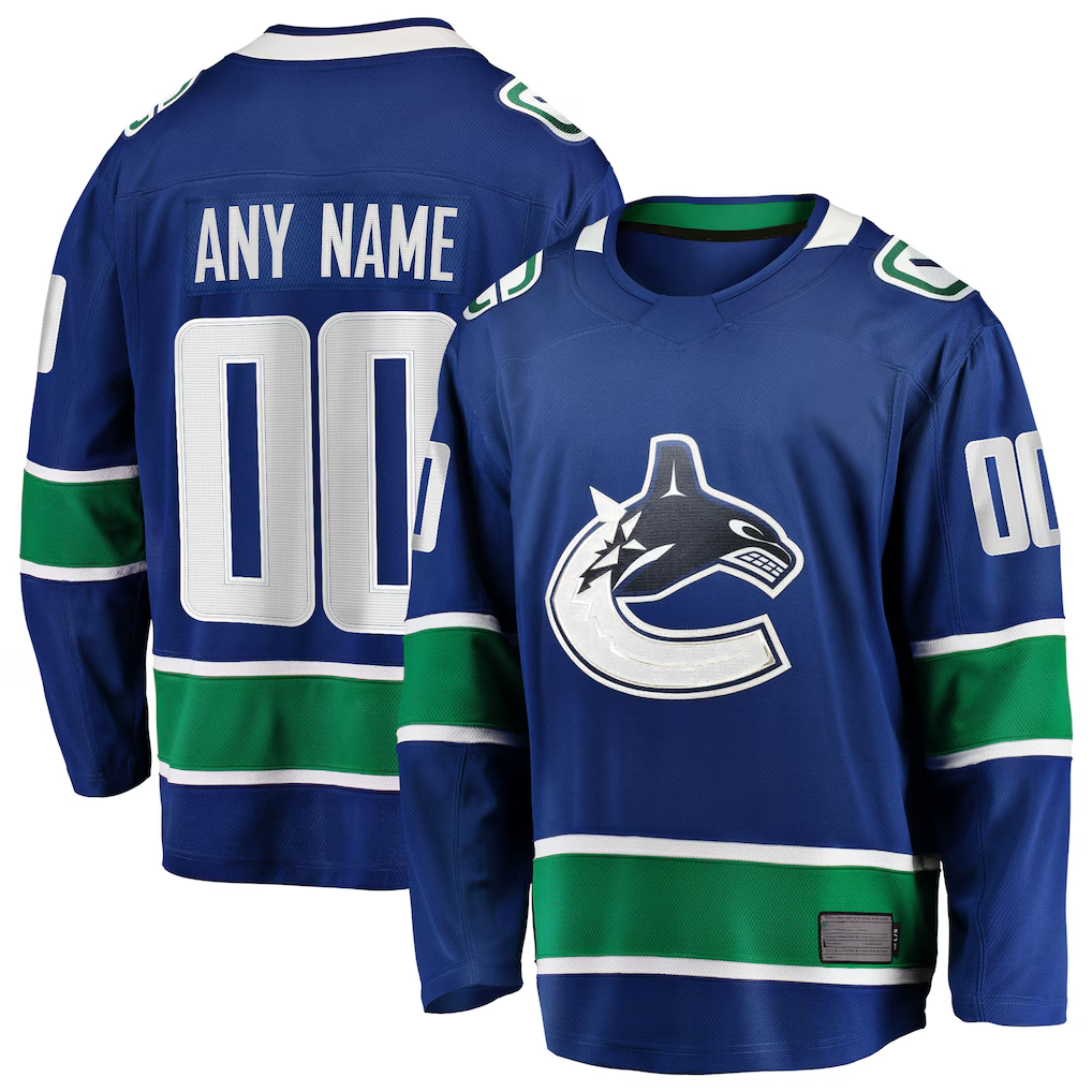 Tuec Custom V.Canucks Blue Home Team Breakaway Jerseys
