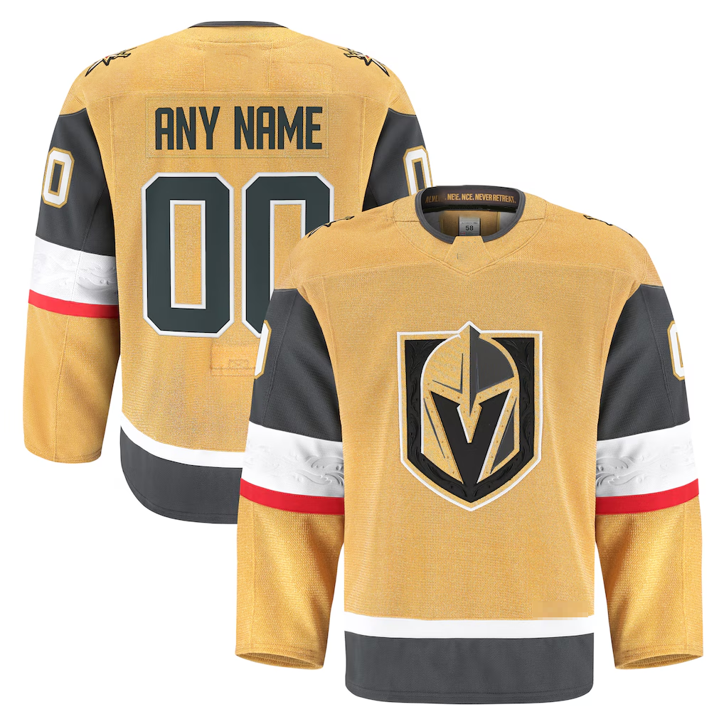 Tuec Custom V.Golden Knights Gold Home Authentic Pro Jerseys