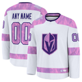 Tuec Custom V.Golden Knights White 2024 Hockey Fights Cancer Practice Jerseys