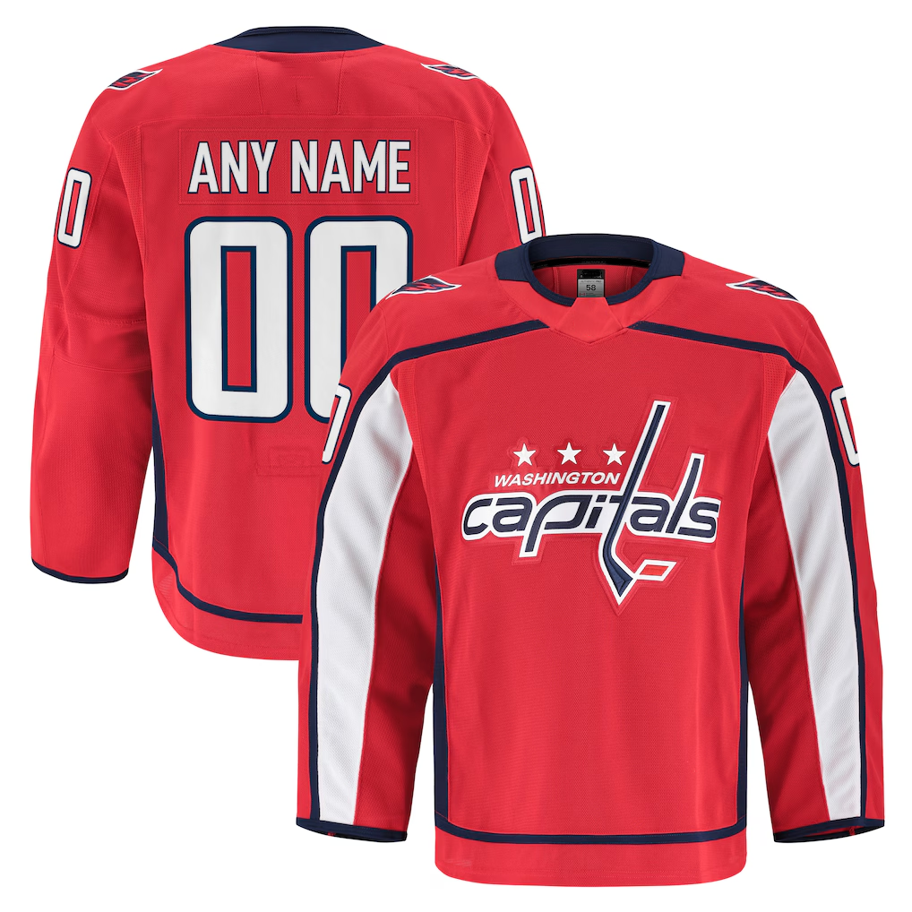Tuec Custom W.Capitals Red Home Authentic Pro Jerseys