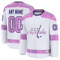 Tuec Custom W.Capitals White 2024 Hockey Fights Cancer Practice Jerseys