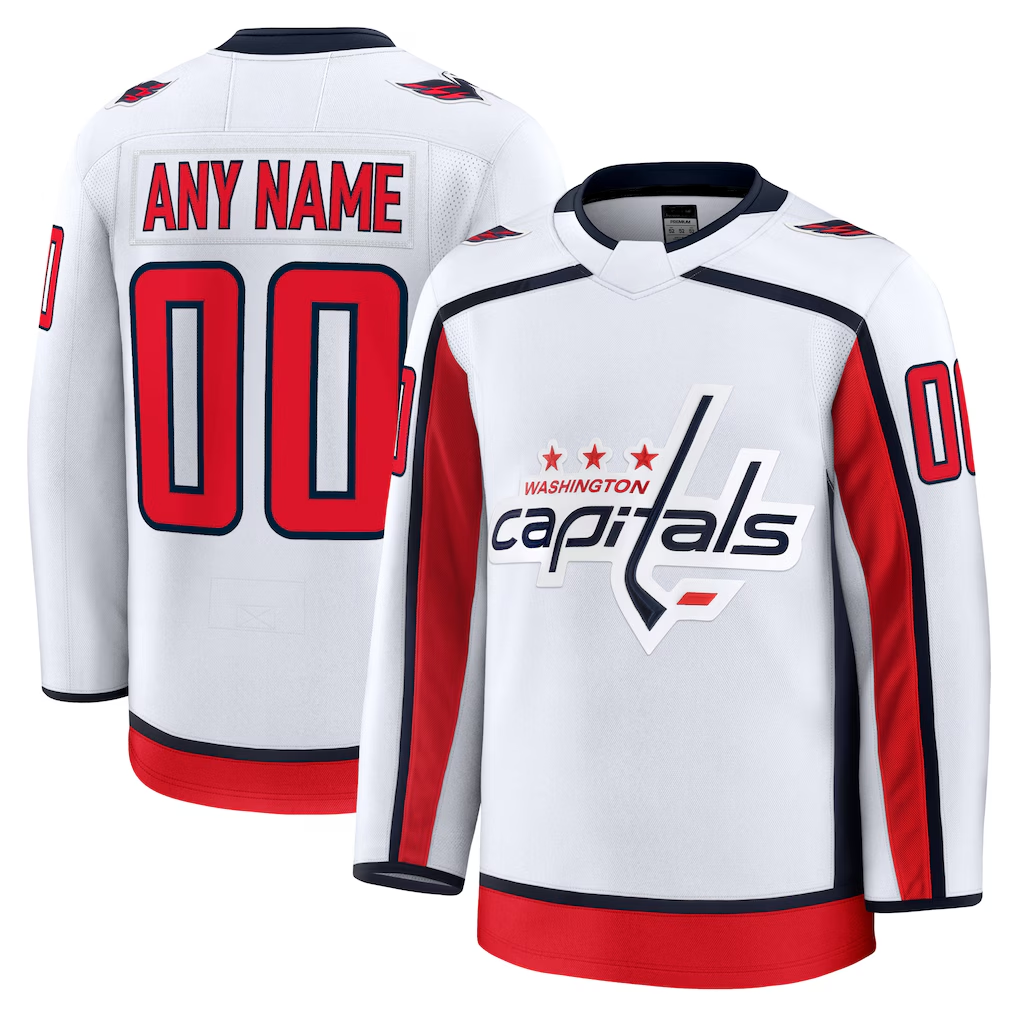 Tuec Custom W.Capitals White Away Premium Jerseys
