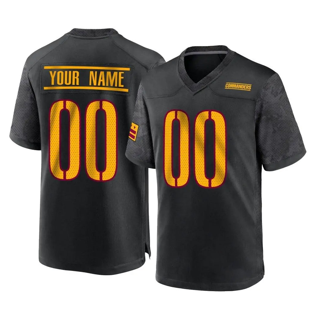 Tuec Custom W.Commanders Black Home Game Any Name & Numbers Stitched Jerseys
