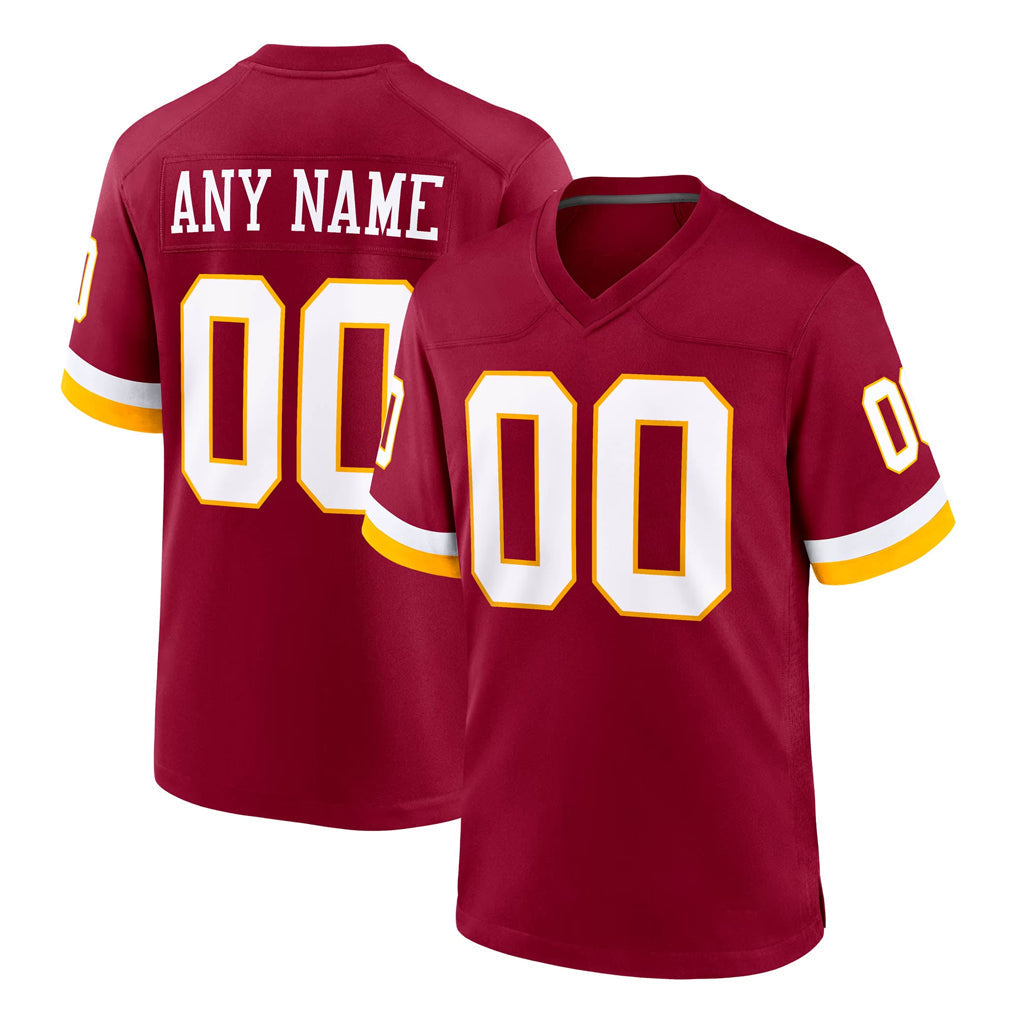 Tuec Custom W.Commanders Burgundy Game Home Any Name & Numbers Stitched Jerseys