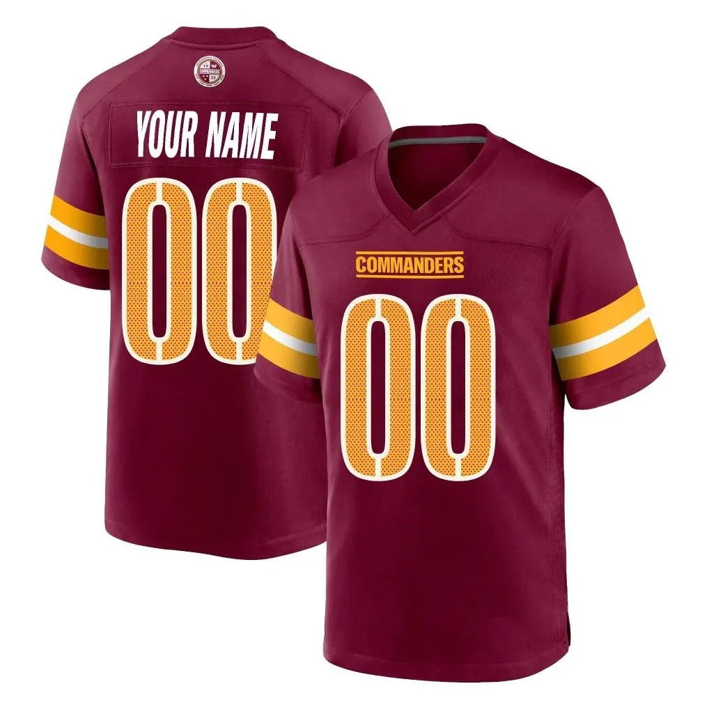 Tuec Custom W.Commanders Burgundy Home Game Any Name & Numbers Stitched Jerseys