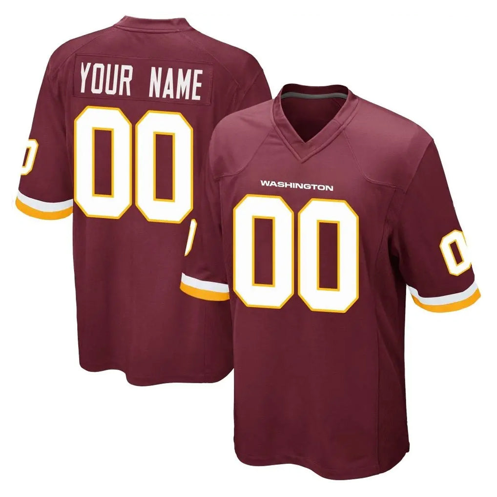 Tuec Custom W.Commanders Burgundy Team Color Home Game Any Name & Numbers Stitched Jerseys