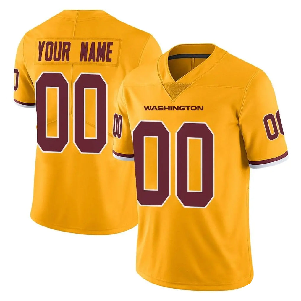 Tuec Custom W.Commanders Gold Limited Color Rush Home Game Any Name & Numbers Stitched Jerseys