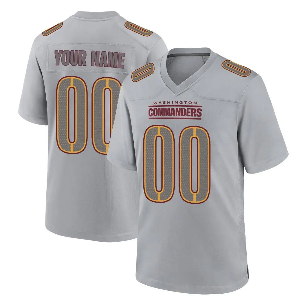 Tuec Custom W.Commanders Gray Atmosphere Fashion Home Game Any Name & Numbers Stitched Jerseys