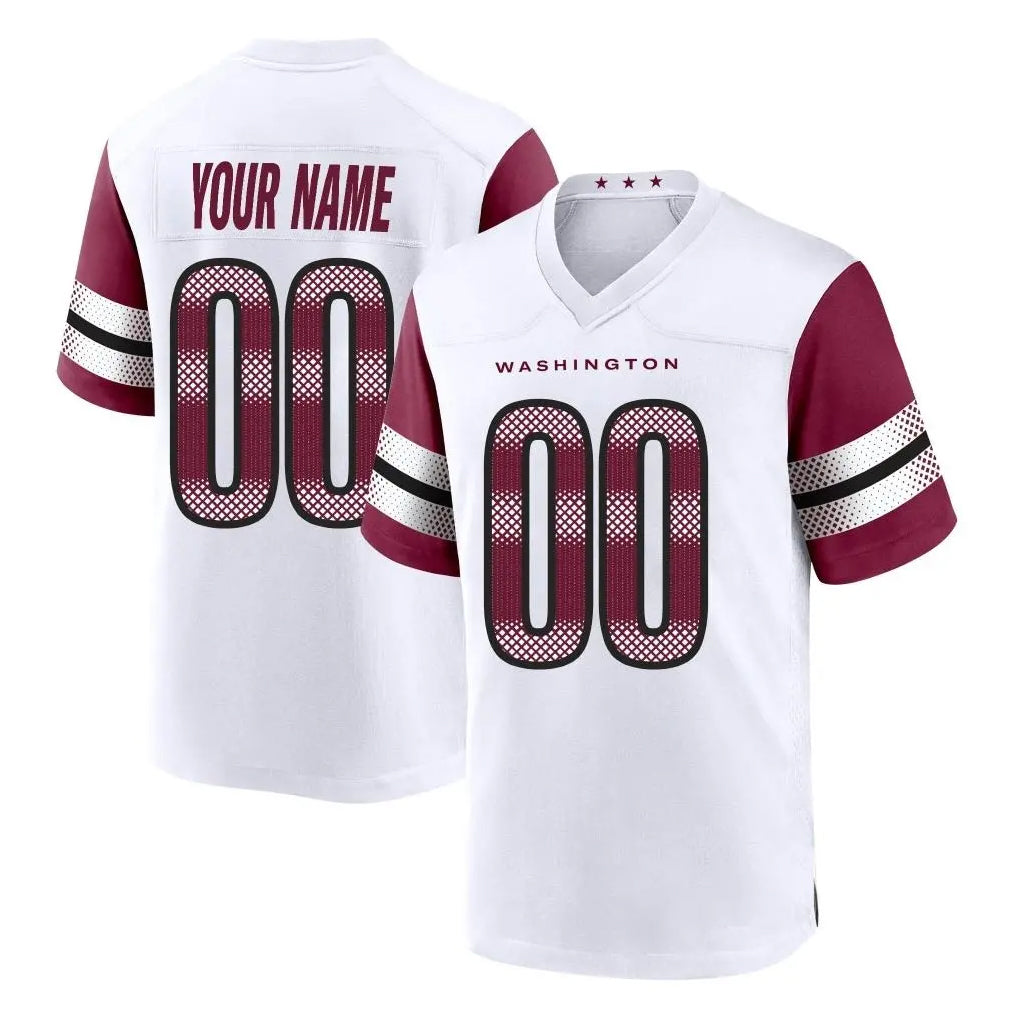 Tuec Custom W.Commanders White Game Home Any Name & Numbers Stitched Jerseys