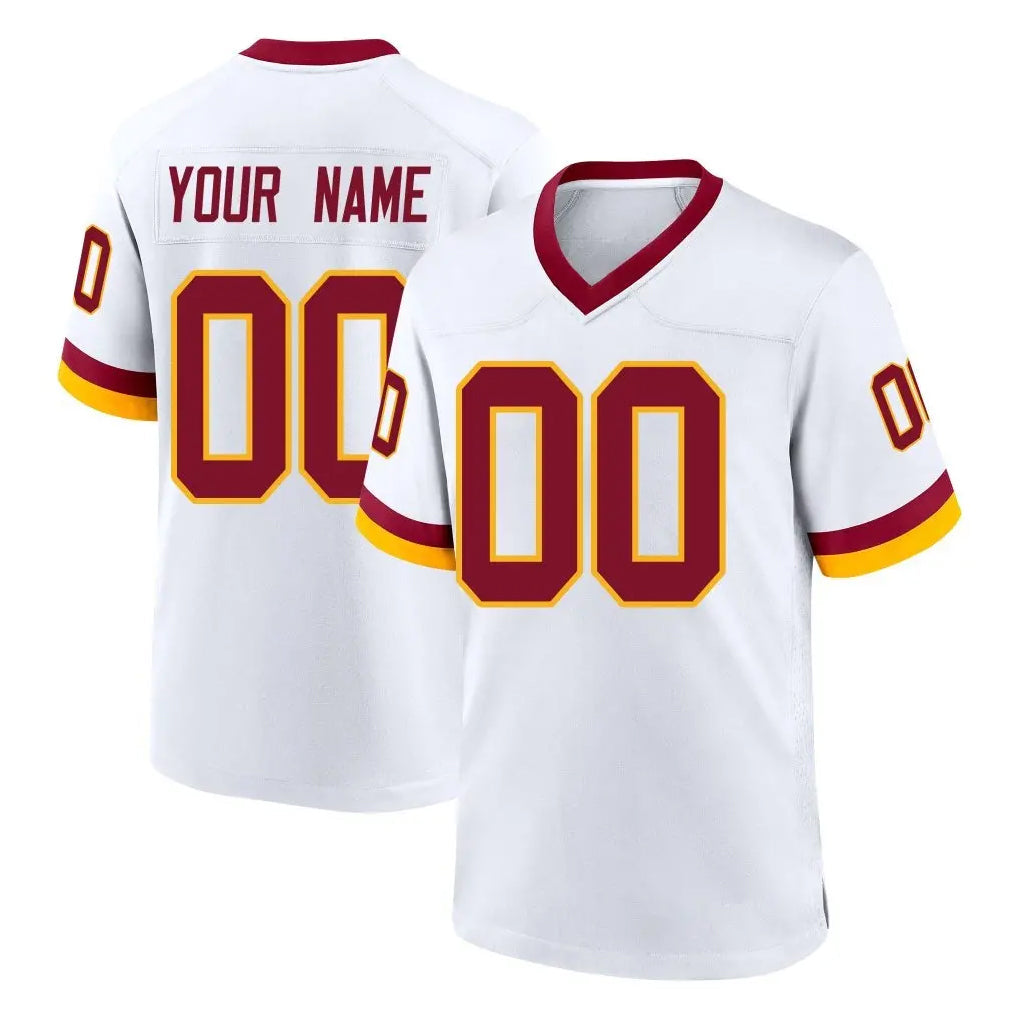 Tuec Custom W.Commanders White Home Game Any Name & Numbers Stitched Jerseys