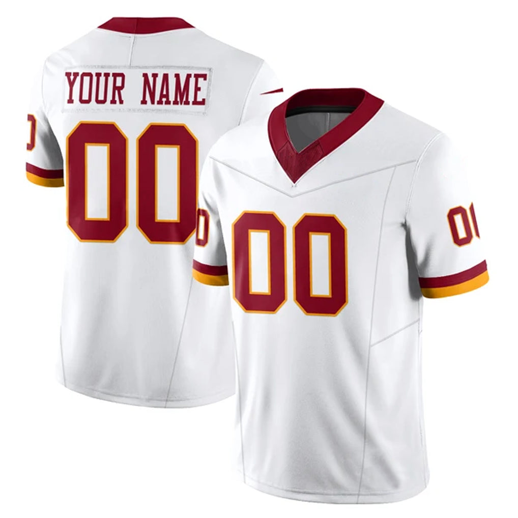 Tuec Custom W.Commanders White Limited Vapor F.U.S.E. Home Game Any Name & Numbers Stitched Jerseys