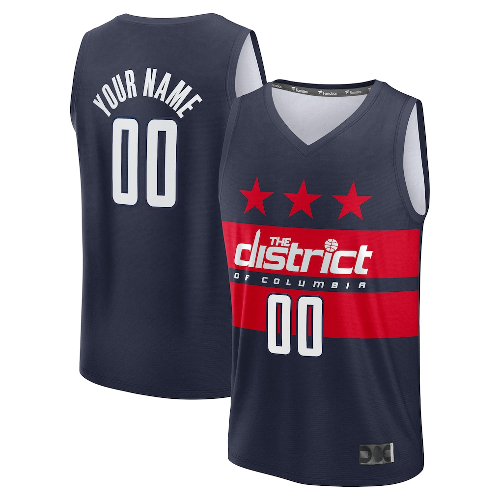 tuec Custom W.Wizards Navy Fast Break Jerseys - Statement Edition