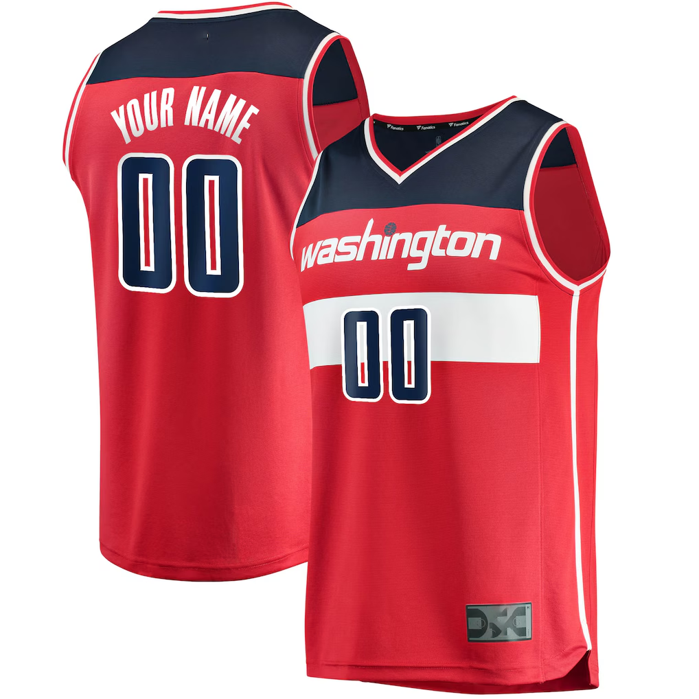 tuec Custom W.Wizards Red Fast Break Replica Jerseys - Icon Edition