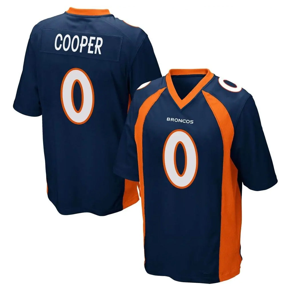 Tuec D.Broncos #0 Jonathon Cooper Player Navy Game Stitched Jerseys