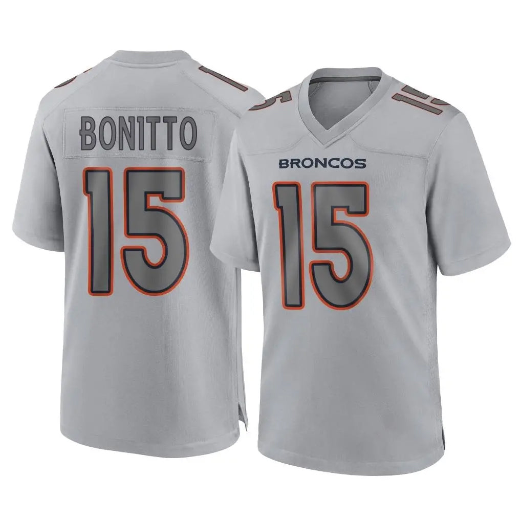 Tuec D.Broncos #15 Nik Bonitto Player Gray Atmosphere Fashion Limited Game Stitched Jerseys