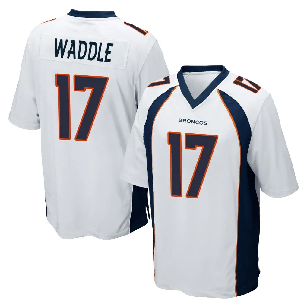Tuec D.Broncos #17 Jaylen Waddle Player White Game Stitched Jerseys