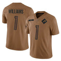 Tuec D.Lions #1 Jameson Williams Player Brown Salute To Service Limited Stitched Jerseys