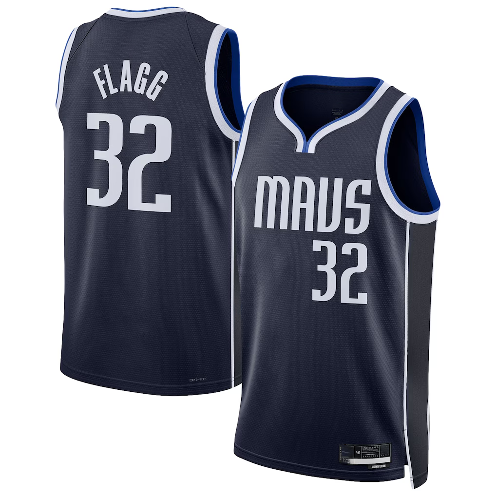 tuec D.Mavericks #32 Cooper Flagg  Navy Swingman Jerseys - Statement Edition