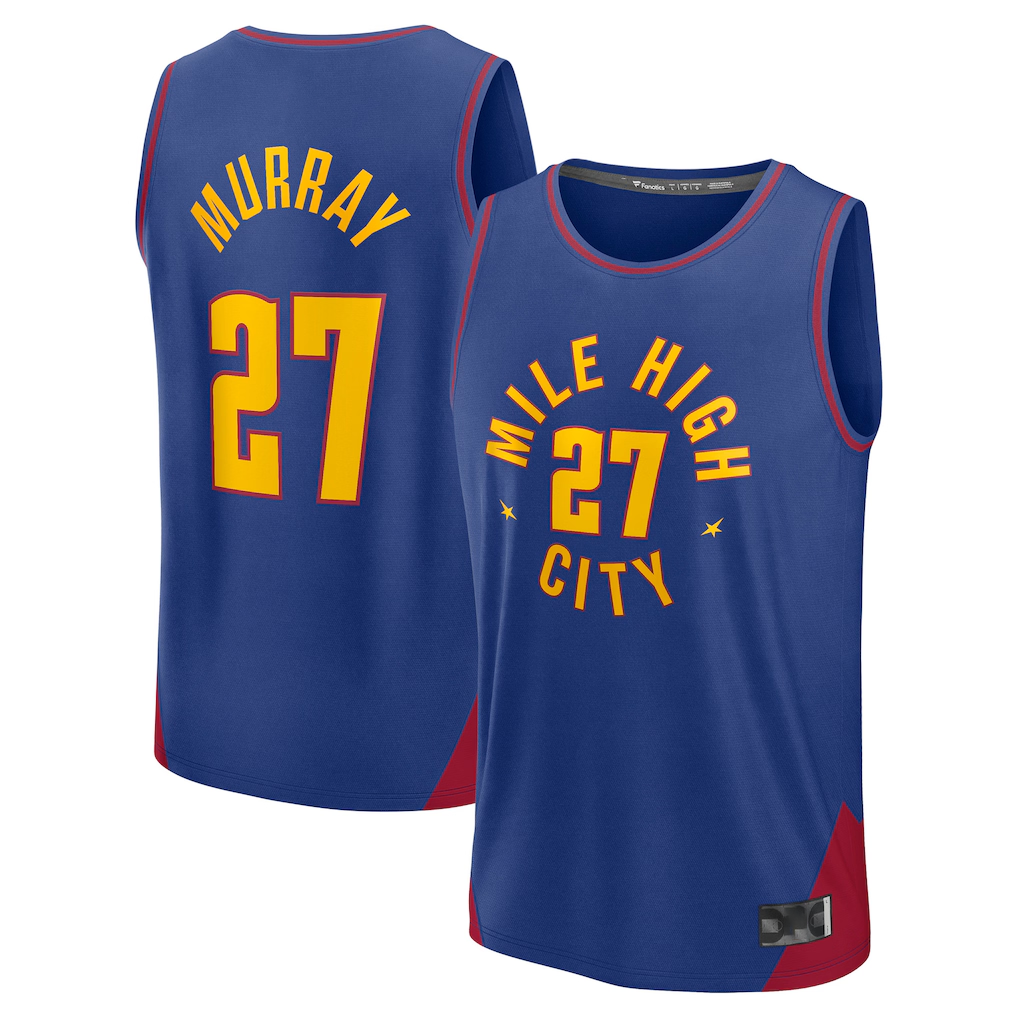 tuec D.Nuggets #27 Jamal Murray Blue Fast Break Replica Player Jerseys - Statement Edition