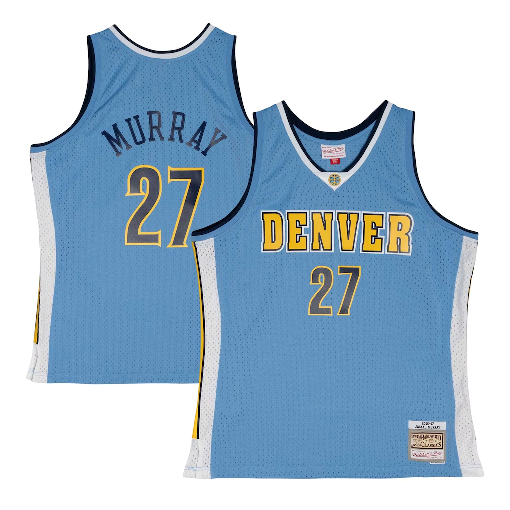 tuec D.Nuggets #27 Jamal Murray Mitchell & Ness Powder Blue 2016-17 Throwback Swingman Jerseys