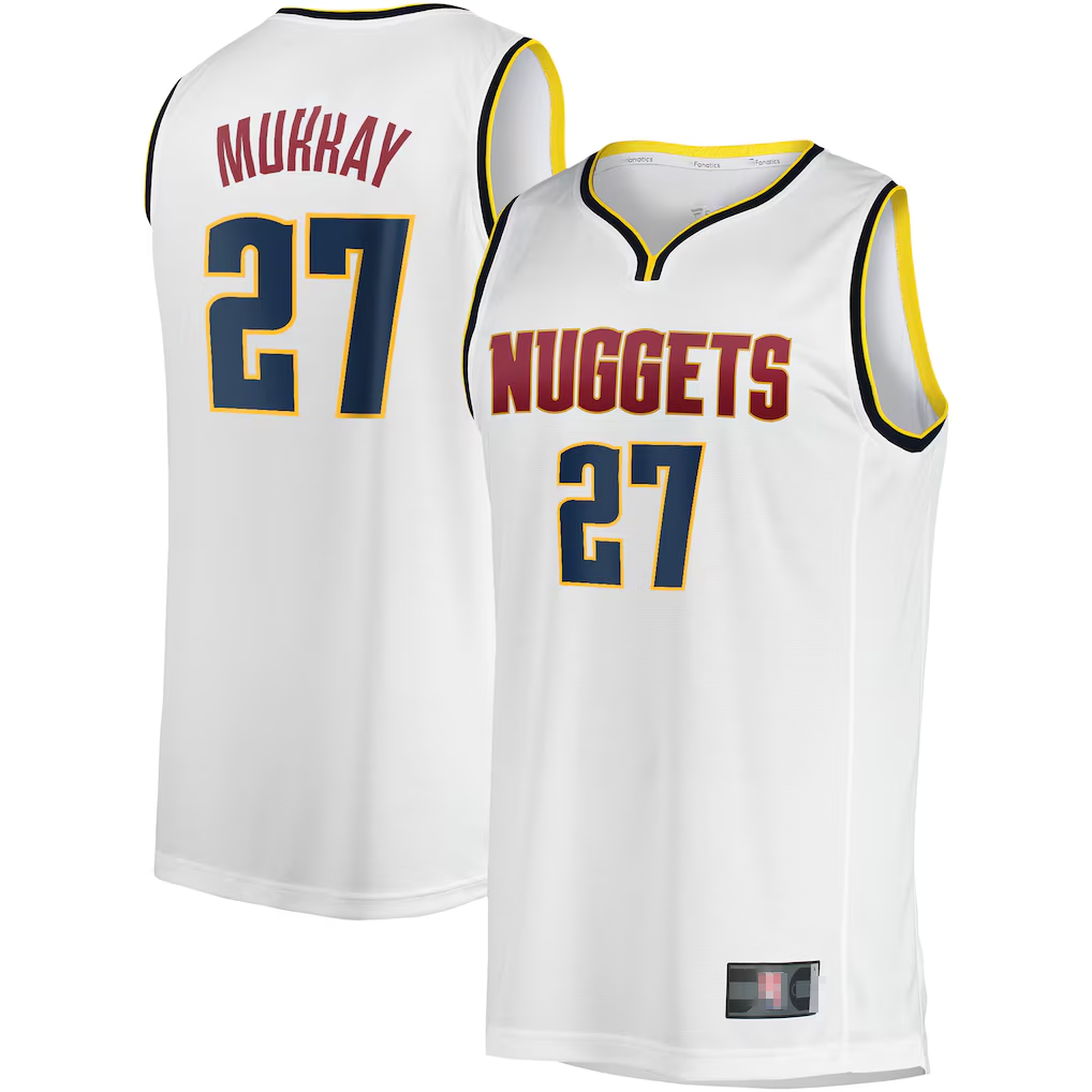 tuec D.Nuggets #27 Jamal Murray  White Fast Break Player Jerseys - Association Edition