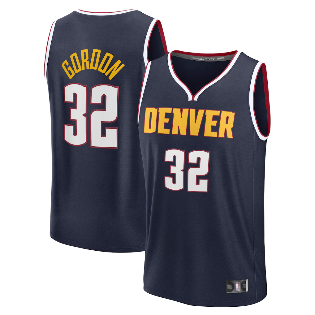 tuec D.Nuggets #32 Aaron Gordon Navy Fast Break Replica Jerseys - Icon Edition