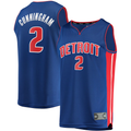 tuec D.Pistons #2 Cade Cunningham  Blue Fast Break Replica Jerseys - Icon Edition