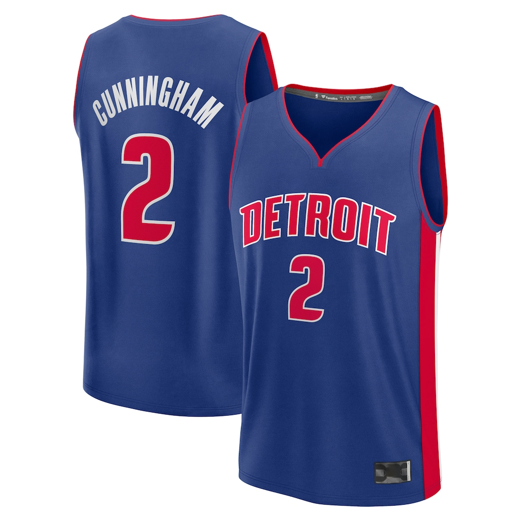 tuec D.Pistons #2 Cade Cunningham  Blue Fast Break Replica Player Jerseys - Icon Edition