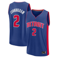 tuec D.Pistons #2 Cade Cunningham  Blue Fast Break Replica Player Jerseys - Icon Edition