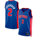 tuec D.Pistons #2 Cade Cunningham Blue Swingman Jerseys - Icon Edition