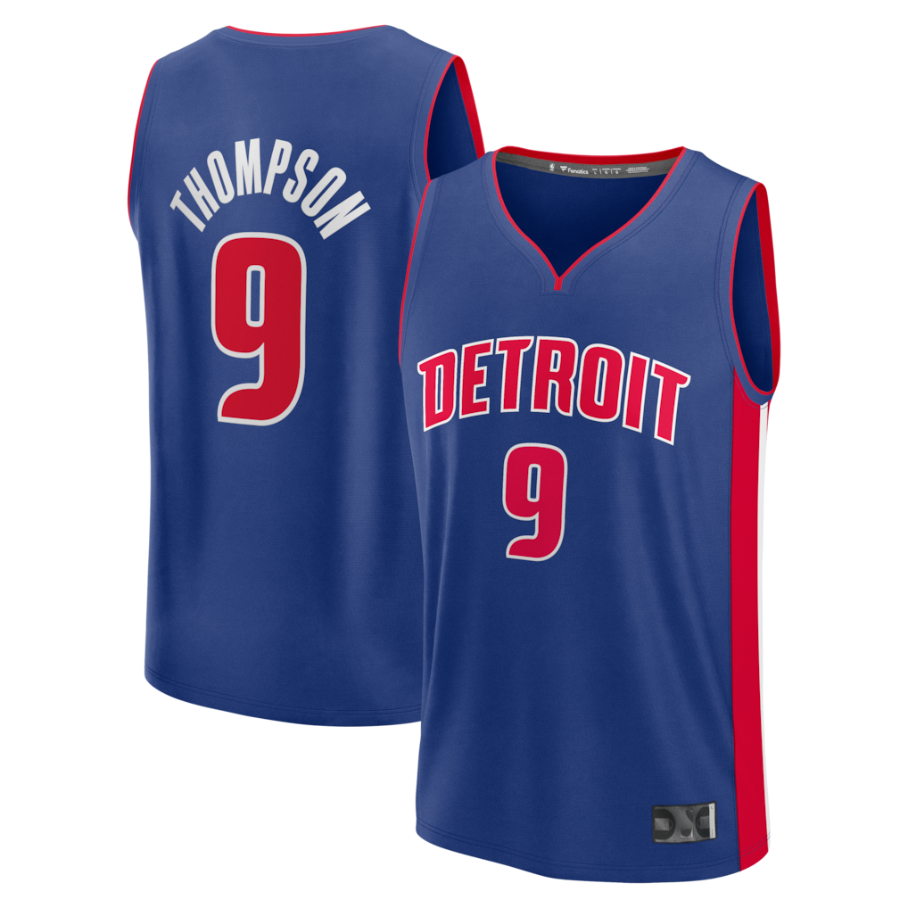 tuec D.Pistons #9 Ausar Thompson  Blue Fast Break Jerseys - Icon Edition