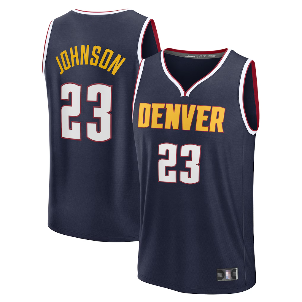 tuec D.Nuggets #23 Cameron Johnson Navy Fast Break Replica Jerseys - Icon Edition