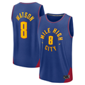 tuec D.Nuggets #8 Peyton Watson Blue Fast Break Replica Player Jerseys - Statement Edition