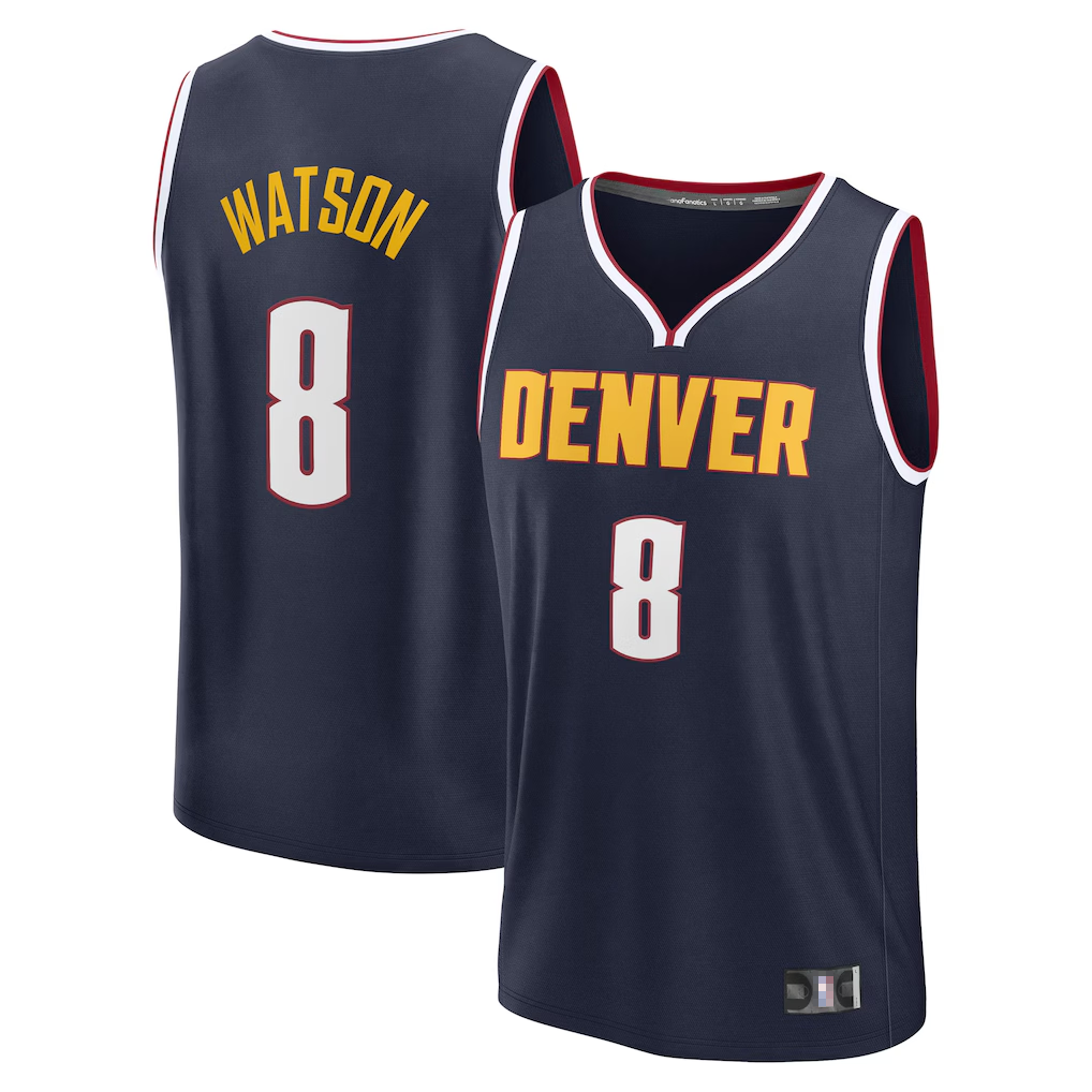 tuec D.Nuggets #8 Peyton Watson Navy Fast Break Replica Player Jerseys - Icon Edition