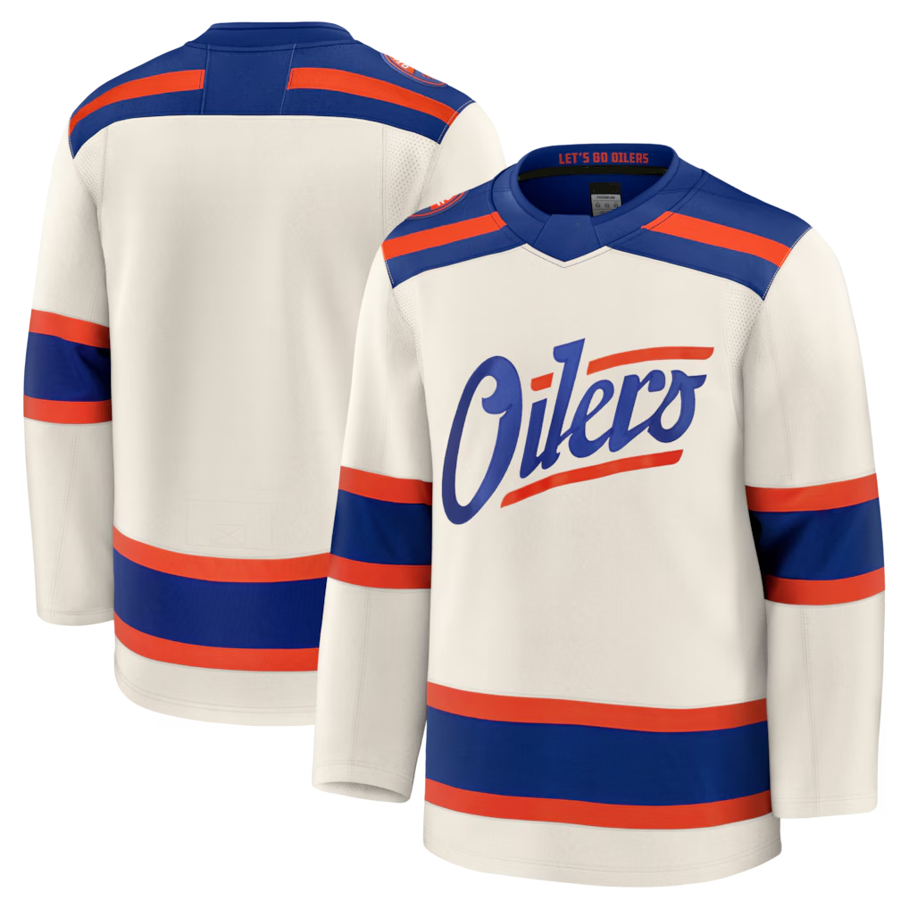 Tuec E.Oilers Light Beige Alternate Premium Jerseys