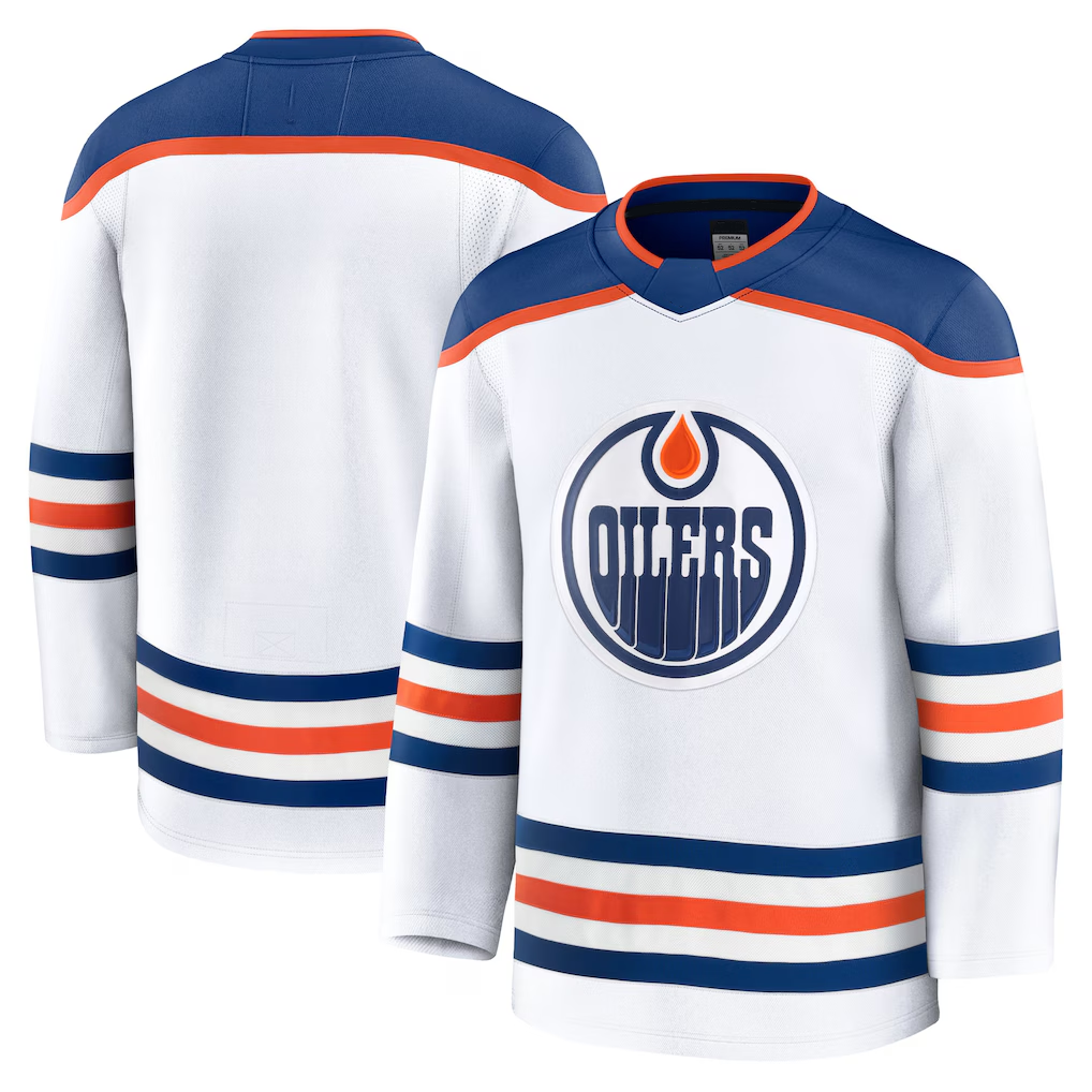 Tuec E.Oilers White Away Premium Jerseys