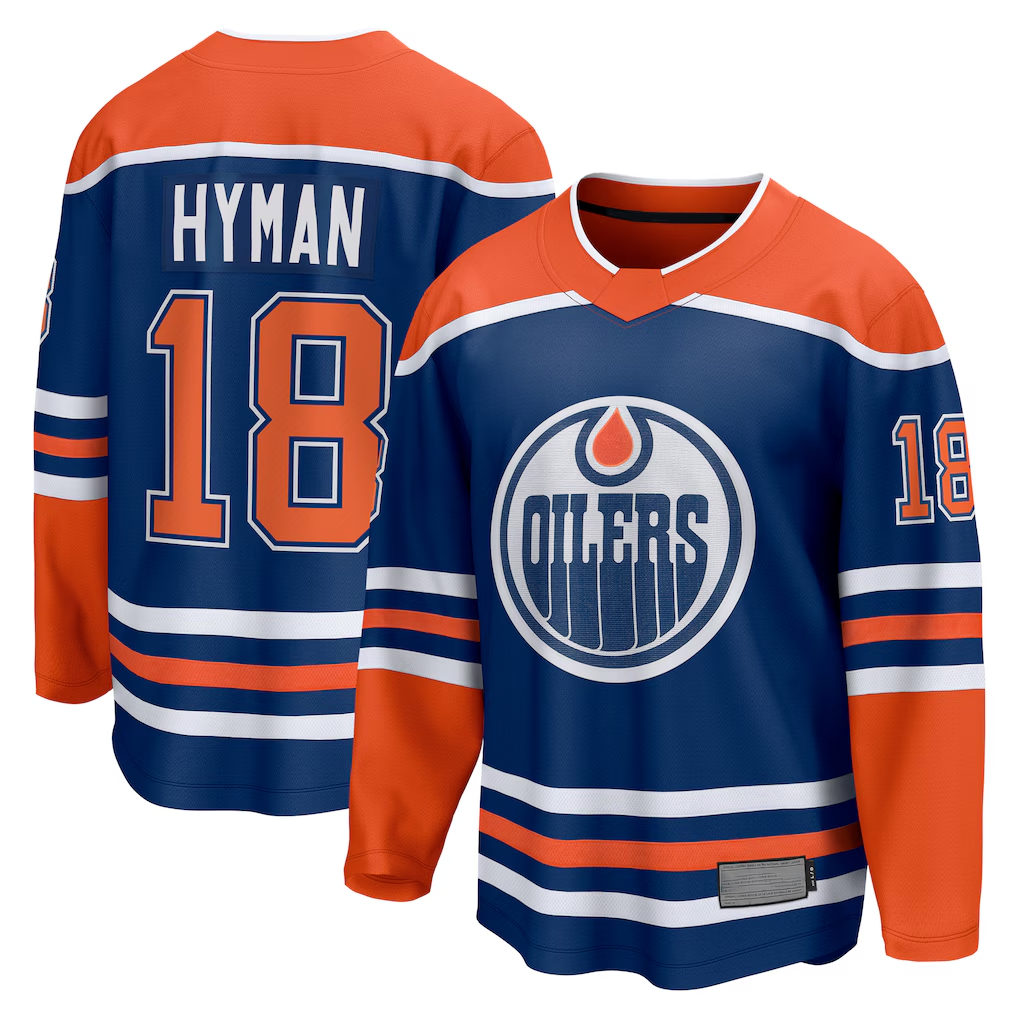 Tuec E.Oilers #18 Zach Hyman Royal Home Breakaway Player Jerseys