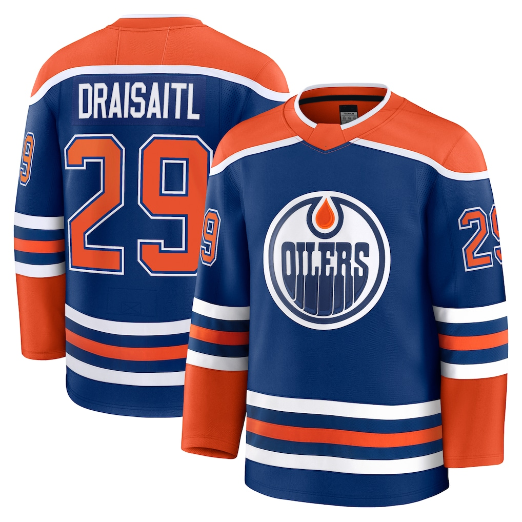 Tuec E.Oilers #29 Leon Draisaitl Royal Home Premium Jerseys