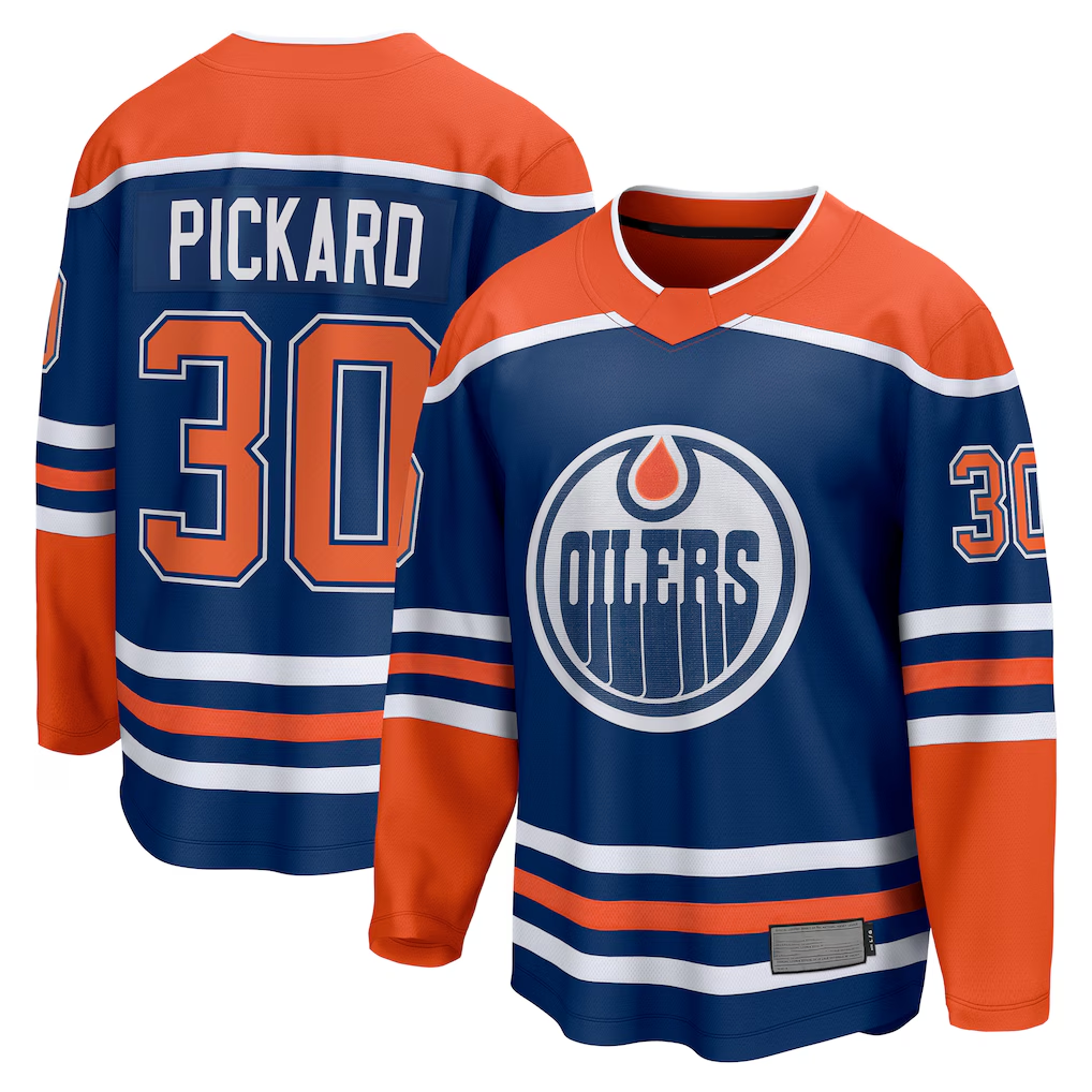 Tuec E.Oilers #30 Calvin Pickard Royal Home Premier Breakaway Player Jerseys