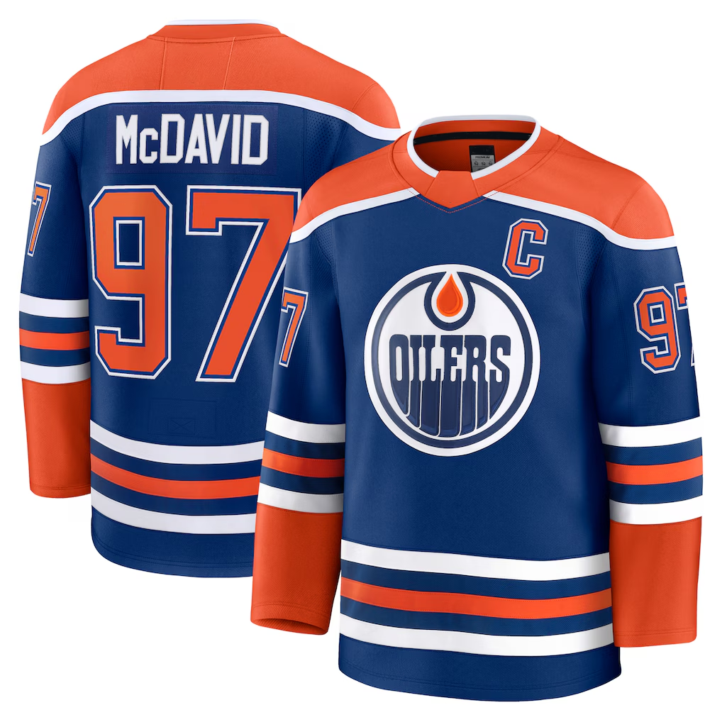 Tuec E.Oilers #97 Connor McDavid Royal Home Premium Jerseys
