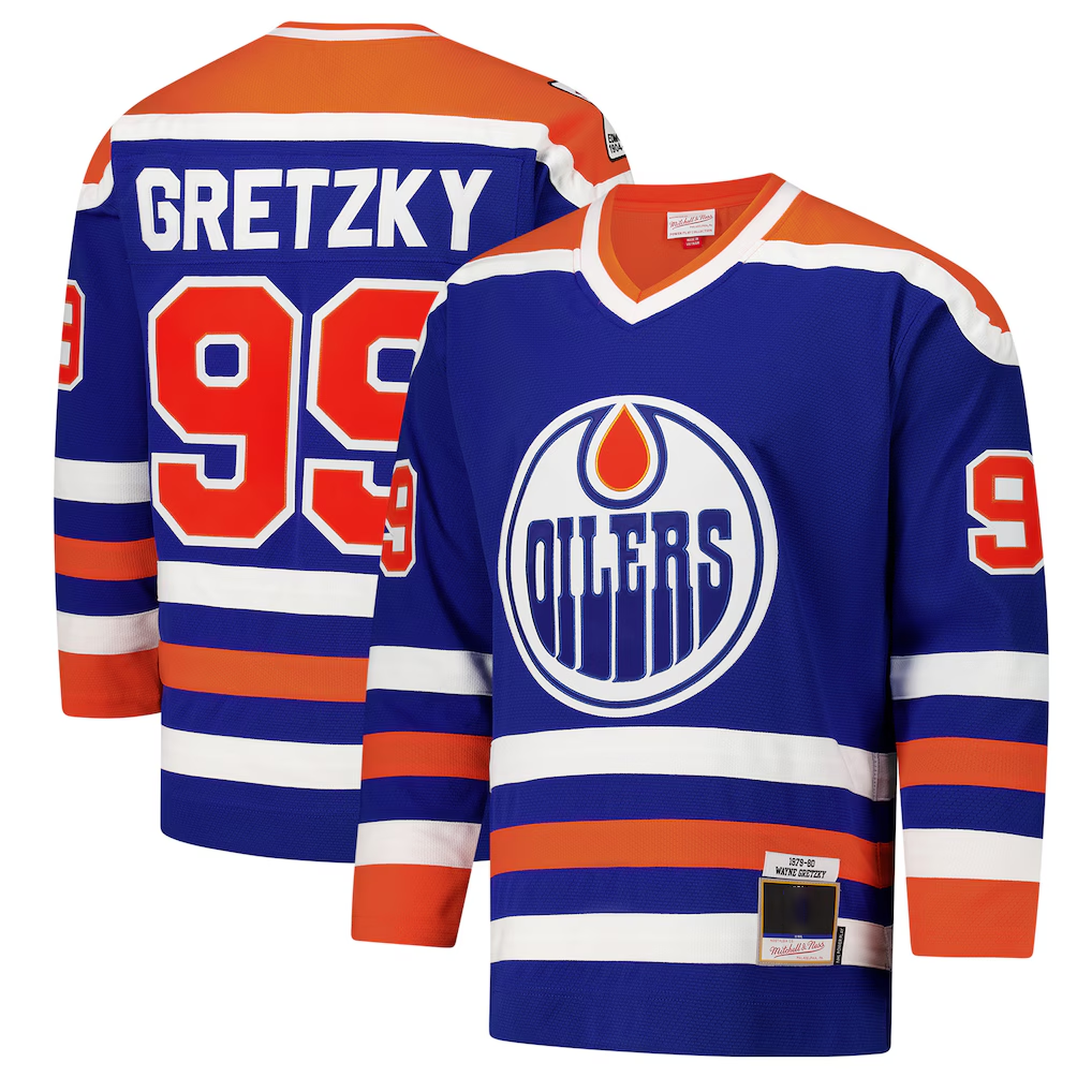 Tuec E.Oilers #99 Wayne Gretzky Royal 1979-80 Power Play Jerseys