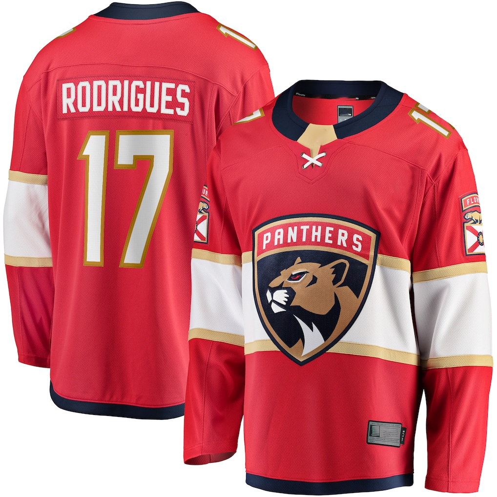 Tuec F.Panthers #17 Evan Rodrigues Red Home Breakaway Jerseys