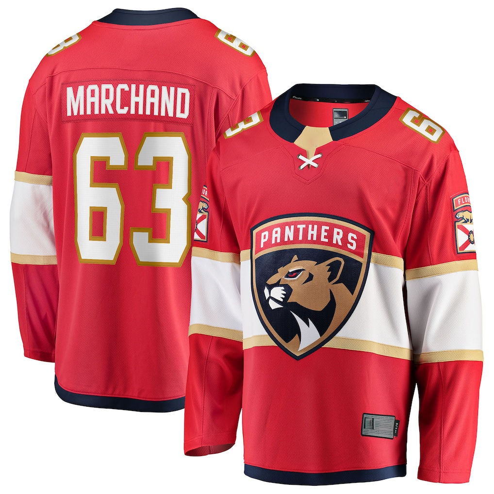 Tuec F.Panthers #63 Brad Marchand Red Home Breakaway Jerseys