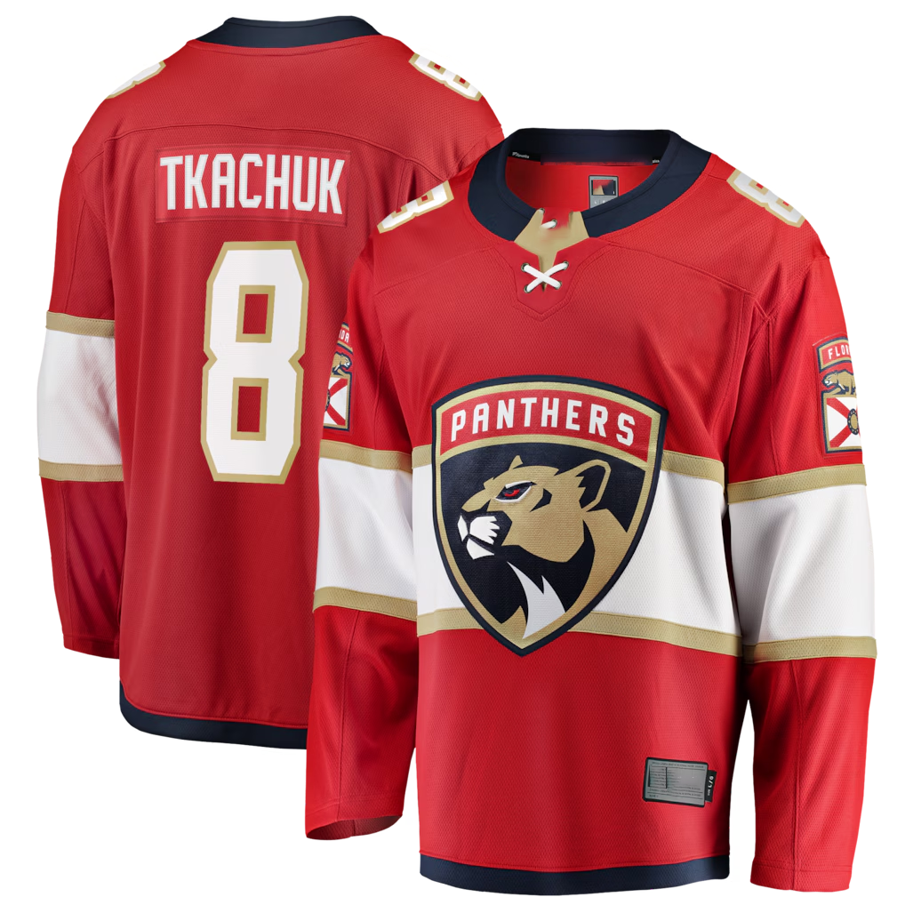 Tuec F.Panthers #8 Brady Tkachuk Red Home Breakaway Jerseys