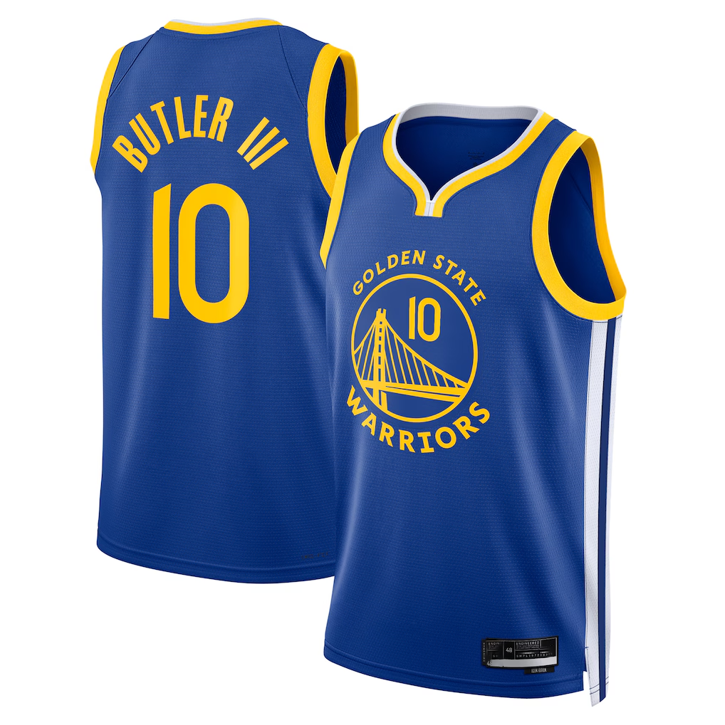 tuec G.State Warriors #10 Jimmy Butler III Royal Swingman Jerseys - Icon Edition