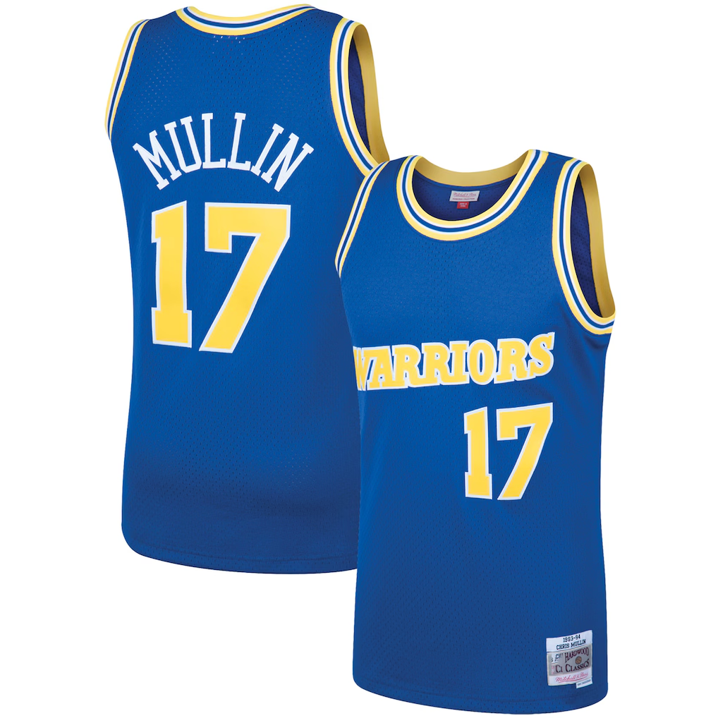 tuec G.State Warriors #17 Chris Mullin Mitchell & Ness Royal 199394 Hardwood Classics Swingman Jerseys