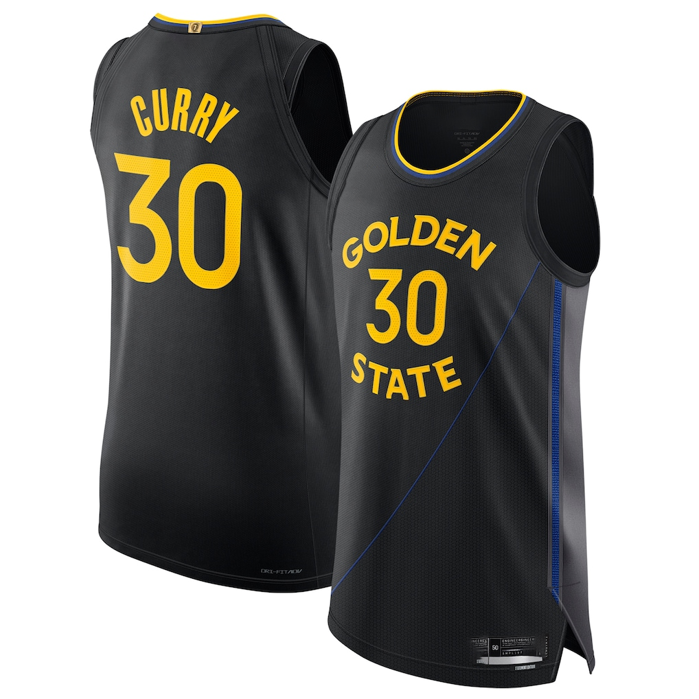 tuec G.State Warriors #30 Stephen Curry Black 202425 Authentic Jerseys - Statement Edition