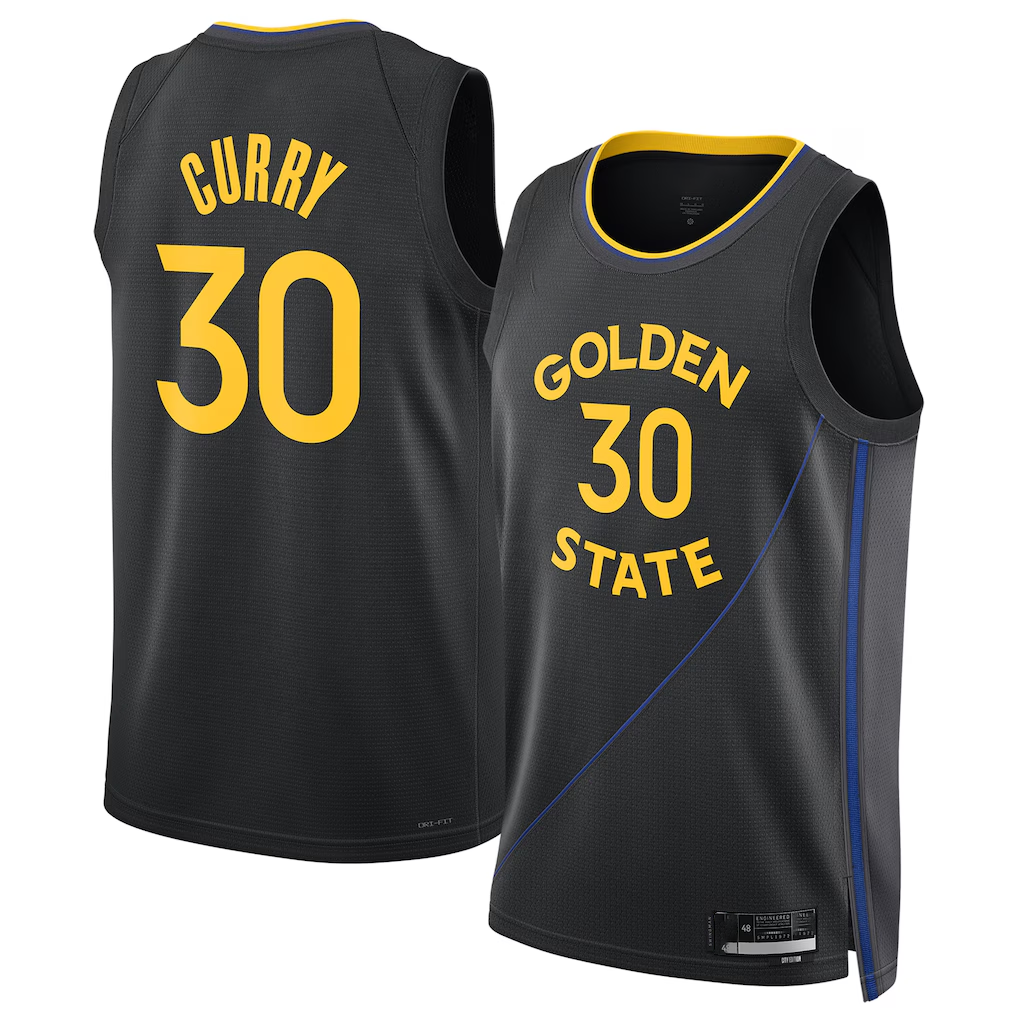 tuec G.State Warriors #30 Stephen Curry Black 202425 Swingman Jerseys - Statement Edition
