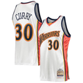 tuec G.State Warriors #30 Stephen Curry Mitchell & Ness White 200910 Hardwood Classics Authentic Jerseys